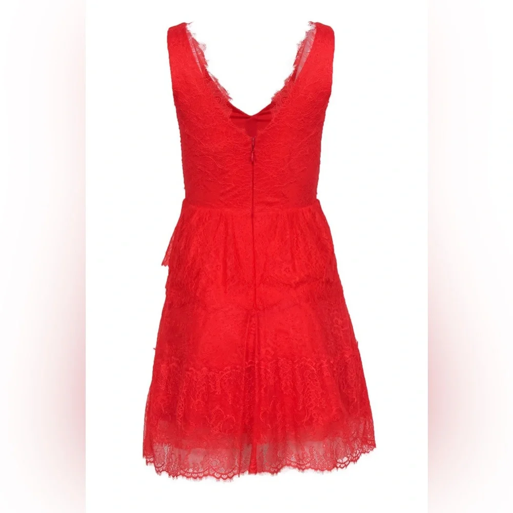 NWOT Revolve Willa BCBGMaxAzria Lace Sleeveless Fit & Flare Dress Red Size Large - Picture 9 of 13